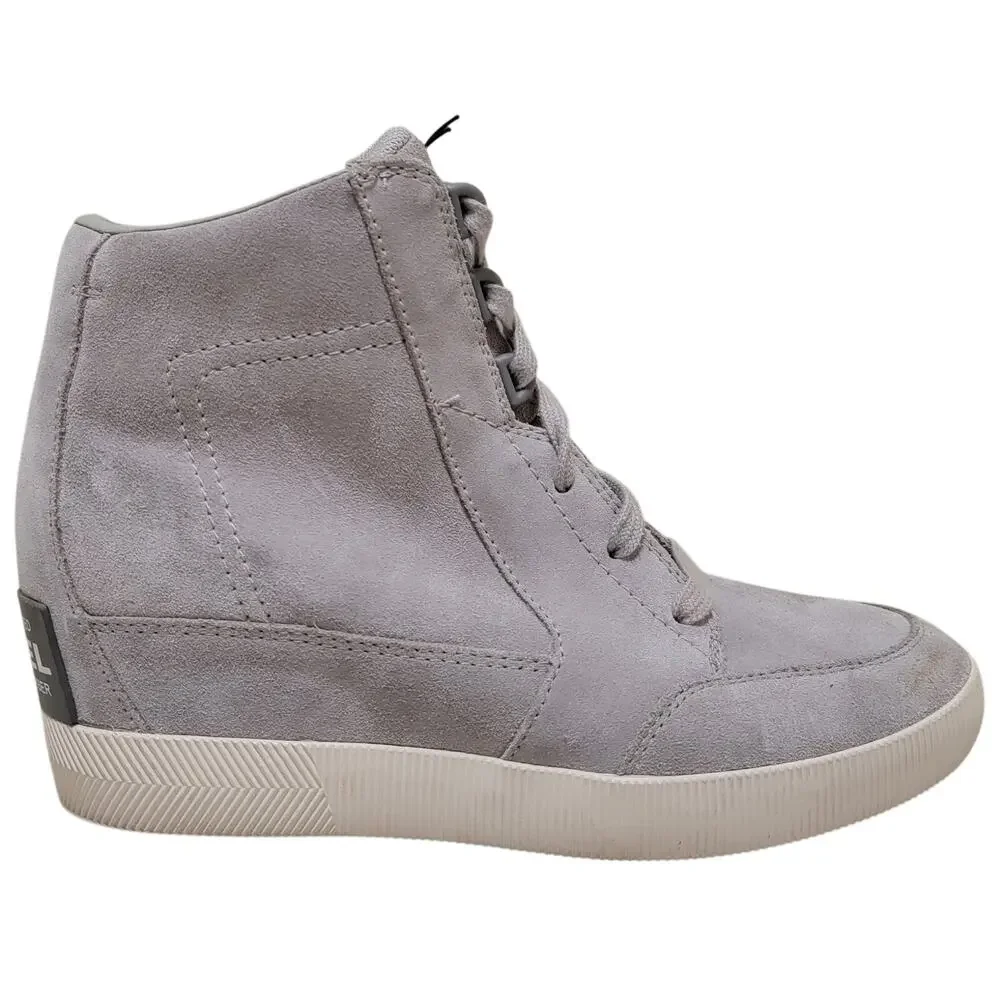 Sorel Women Wedge Sneaker Out N About II US 7.5 Dove Quarry Leather